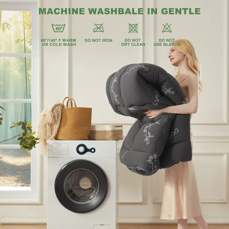 🔥 Bamboo Cooling Mattress Topper Back Pain Relieve